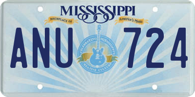 MS license plate ANU724