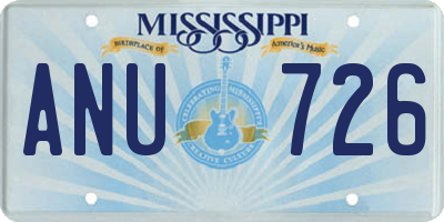 MS license plate ANU726