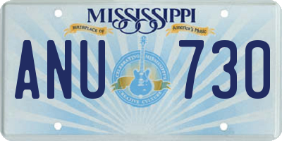 MS license plate ANU730
