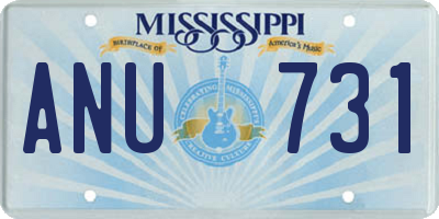 MS license plate ANU731