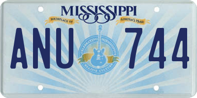 MS license plate ANU744