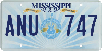 MS license plate ANU747