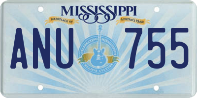 MS license plate ANU755