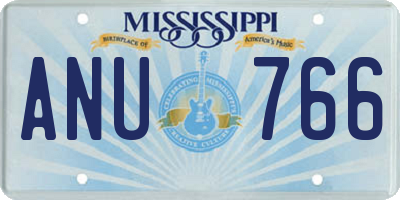 MS license plate ANU766