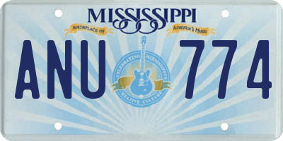 MS license plate ANU774