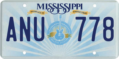 MS license plate ANU778