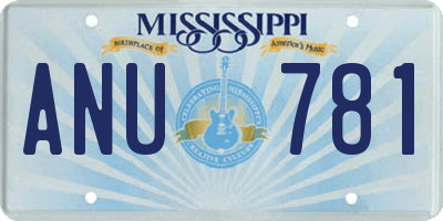 MS license plate ANU781