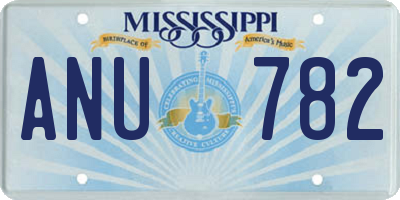 MS license plate ANU782