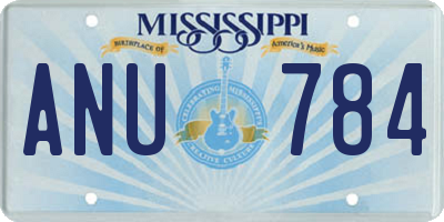 MS license plate ANU784