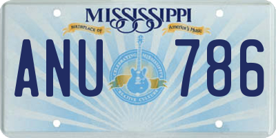 MS license plate ANU786