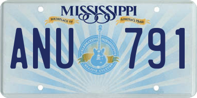 MS license plate ANU791