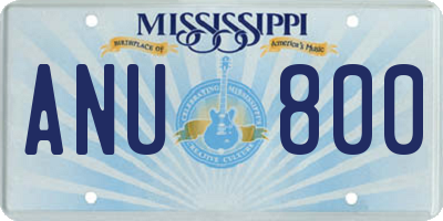 MS license plate ANU800