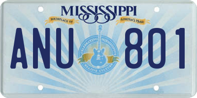 MS license plate ANU801
