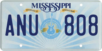 MS license plate ANU808