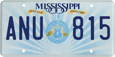 MS license plate ANU815