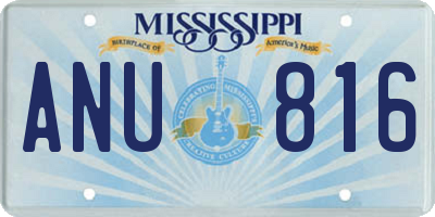 MS license plate ANU816