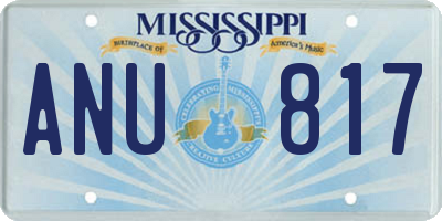 MS license plate ANU817