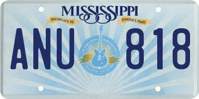 MS license plate ANU818
