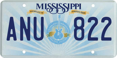 MS license plate ANU822