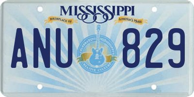 MS license plate ANU829