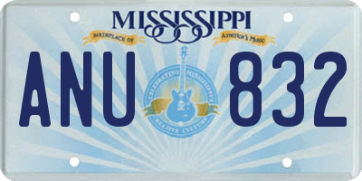 MS license plate ANU832