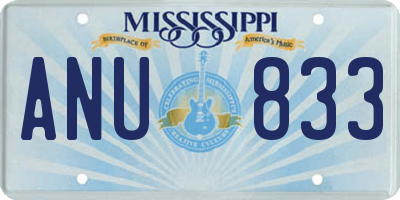 MS license plate ANU833
