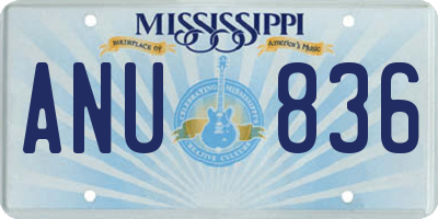 MS license plate ANU836