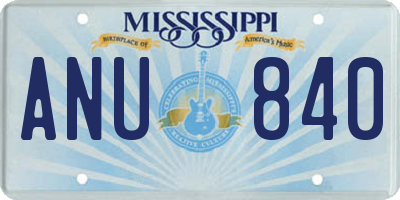 MS license plate ANU840