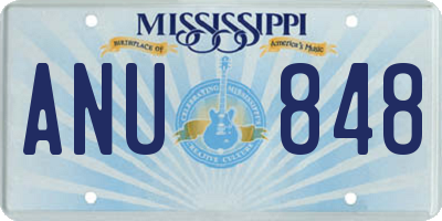 MS license plate ANU848
