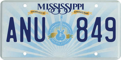 MS license plate ANU849