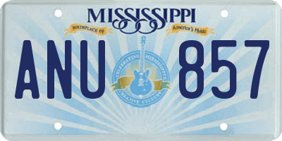 MS license plate ANU857