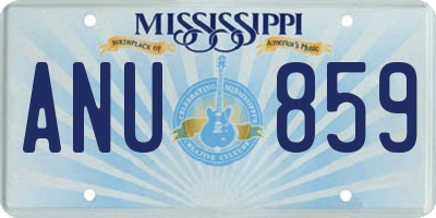 MS license plate ANU859