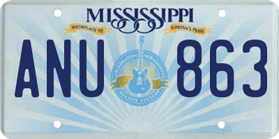 MS license plate ANU863
