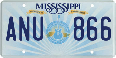 MS license plate ANU866
