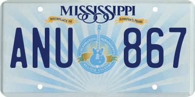 MS license plate ANU867
