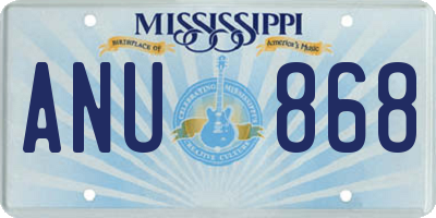 MS license plate ANU868