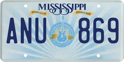 MS license plate ANU869