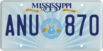 MS license plate ANU870