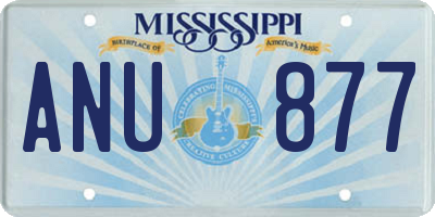 MS license plate ANU877
