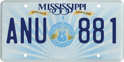 MS license plate ANU881