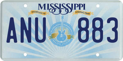 MS license plate ANU883