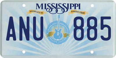MS license plate ANU885