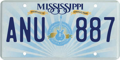MS license plate ANU887