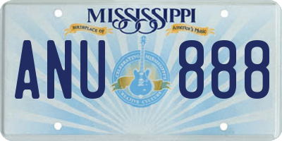 MS license plate ANU888