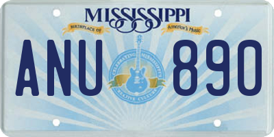 MS license plate ANU890
