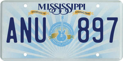 MS license plate ANU897