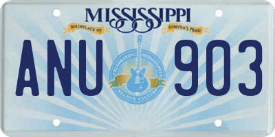 MS license plate ANU903