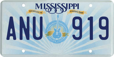 MS license plate ANU919