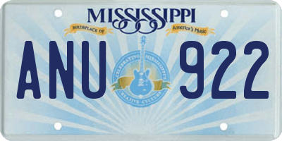 MS license plate ANU922