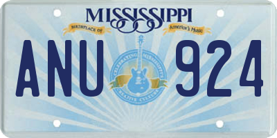 MS license plate ANU924